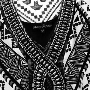 Black and white sheer print maxi dress.